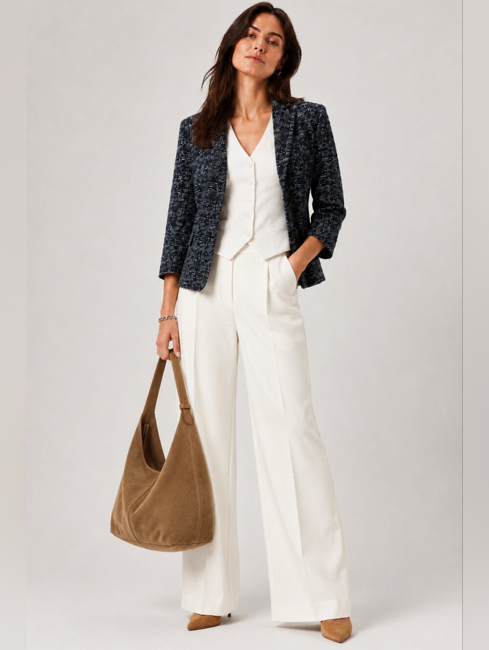 Akris Punto Textured Wool Blend Blazer 3/4 Sleeve Size 14 EUC - Picture 2 of 8